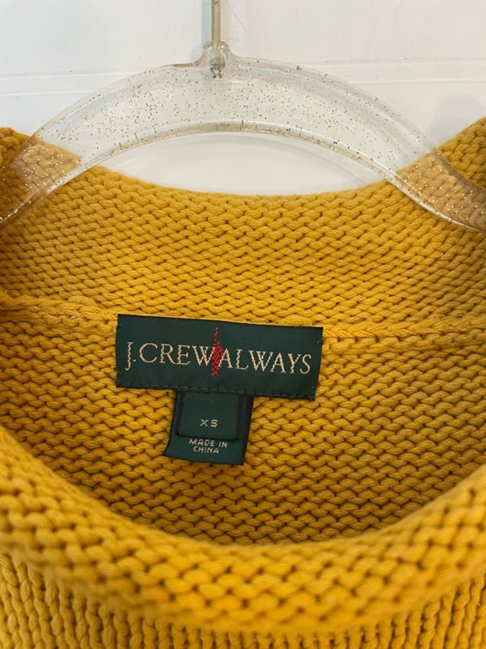 J. Crew Always 1988 Roll Neck Oarsman Fisherman Knit Sweater Yellow XSmall